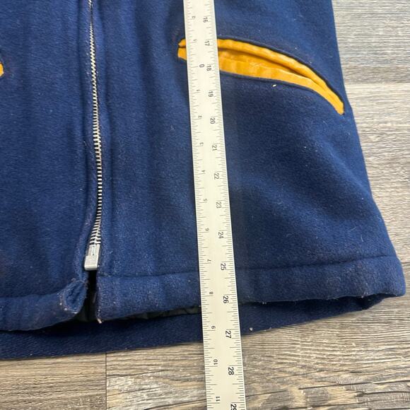 Vintage 70s Copley Cheerleader Logo Patch Blue Women M Wool Blend Varsity Jacket - Picture 8 of 9
